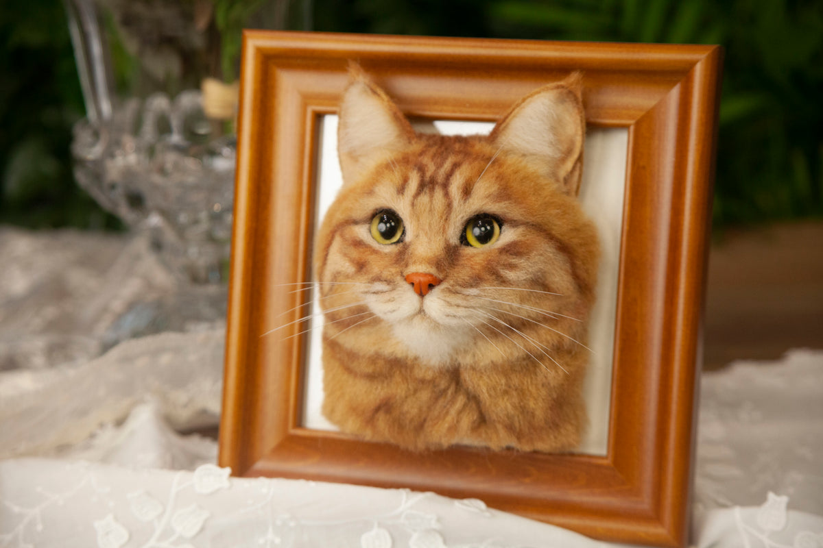 Custom 3D Wool Felt Cat Portrait