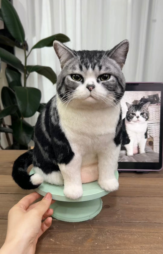 Custom 3D Felted Pet Portrait – Full-Body 1:1