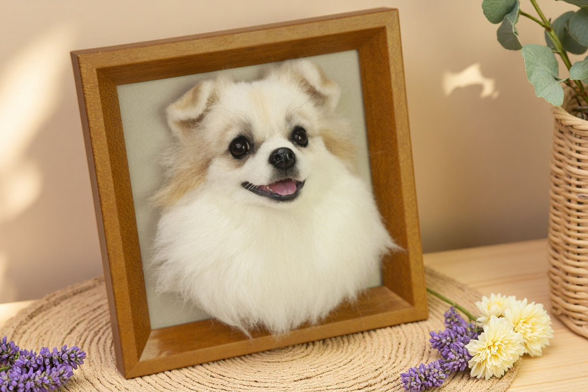 Custom Felted Pet Portrait – Pet Head Style