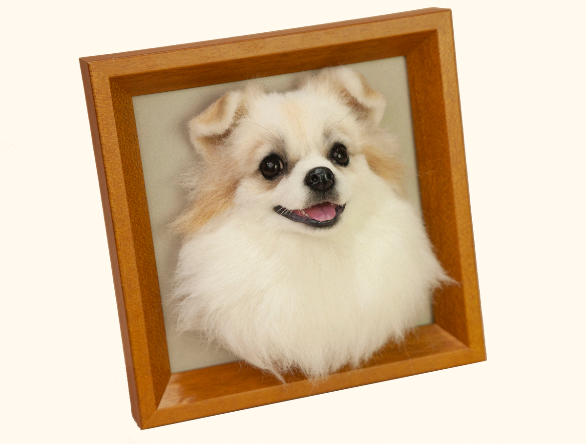 Custom Felted Pet Portrait – Pet Head Style